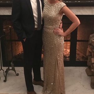 Size 2 Adrianna Papell Champagne sequin dress